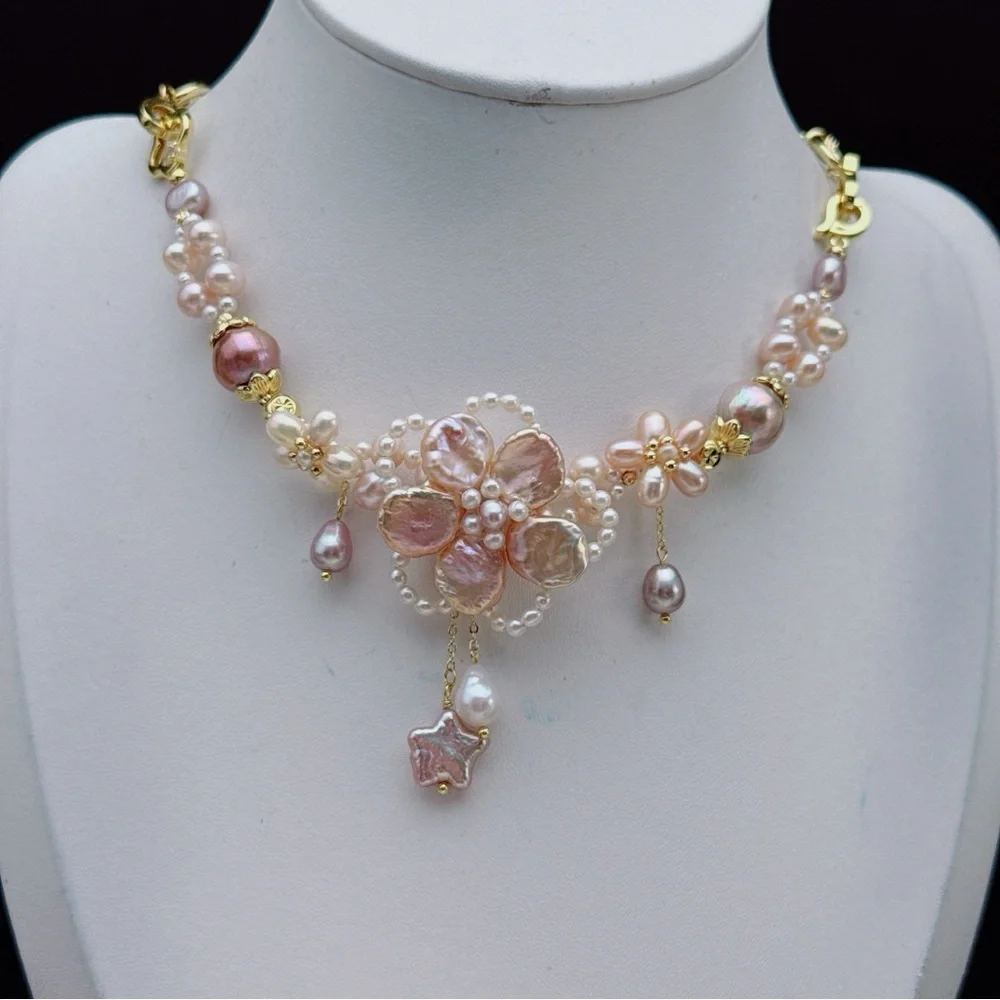 26B179 Handmade Premium Quality Freshwater Baroque Pearl Bracelet 2in1 - Picture 9 of 10
